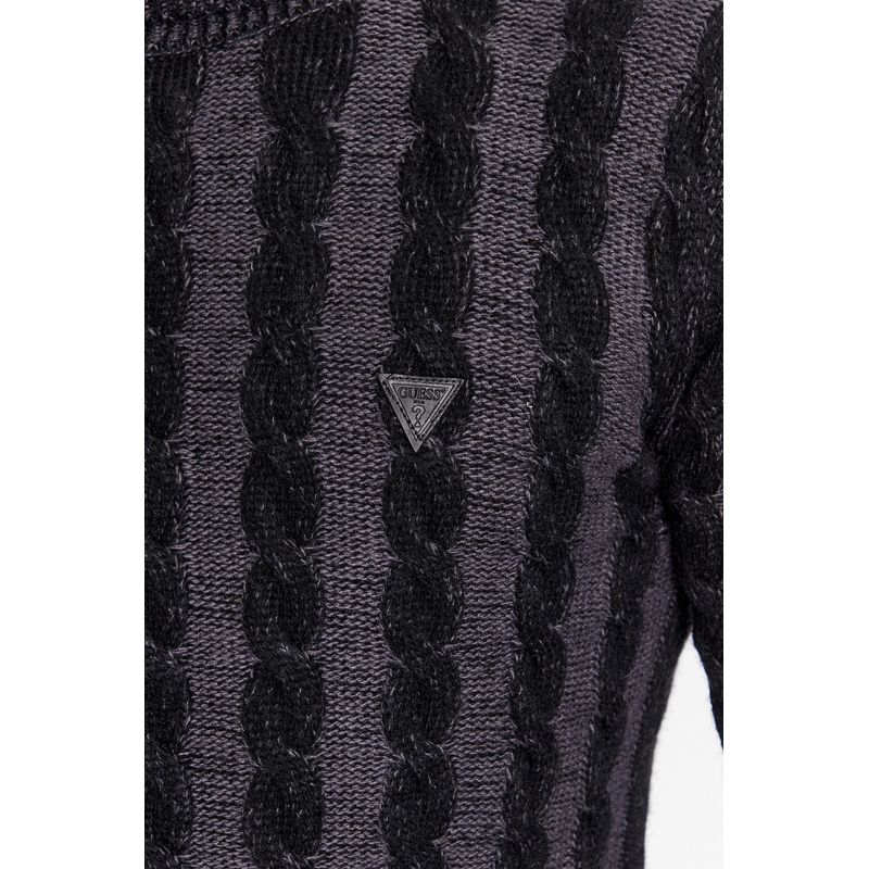 Fashion, accesorii si bijuterii - Barbati - Imbracaminte - Pulovere barbati - Pulover barbati Guess M3BR26,  L INTL, Negru/Gri inchis - Infinity.ro