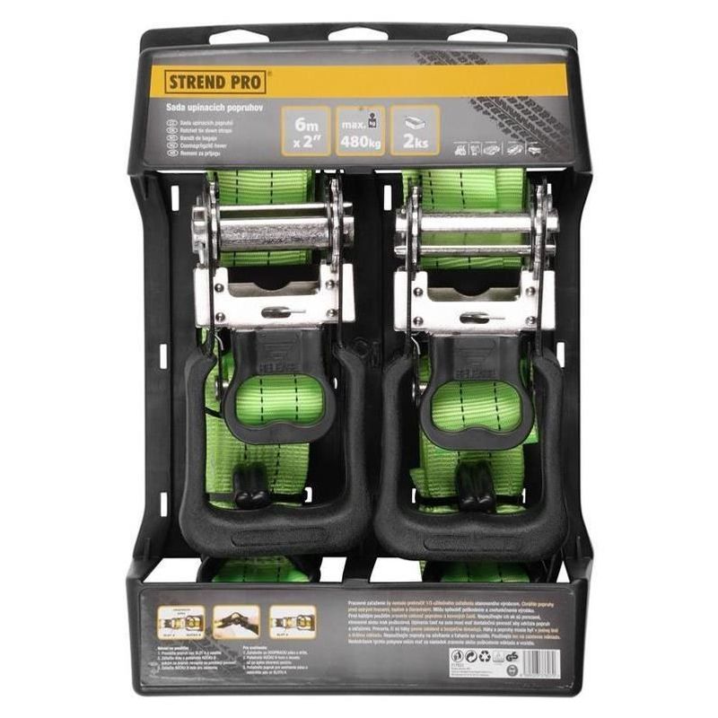 Casa si Gradina - Constructii - Depozitare, transport si protectie - Accesorii echipamente pentru transport si ridicat - Chinga ancorare, 50 mm x 6 m, set 2 buc, max 480 kg - Infinity.ro