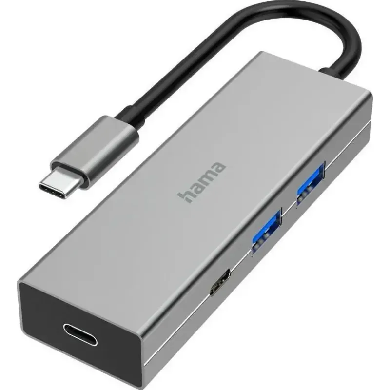 PC, gaming si accesorii - Retelistica - Hub-uri - Hub, Hama, USB-C, Argintiu, 4 porturi, 5 Gbit/s - Infinity.ro