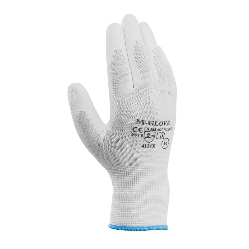 Casa si Gradina - Constructii - Echipamente de lucru - Manusi protectia muncii - Manusi pentru lucru, Richmann, poliester, poliuretan, alb, marimea M - Infinity.ro