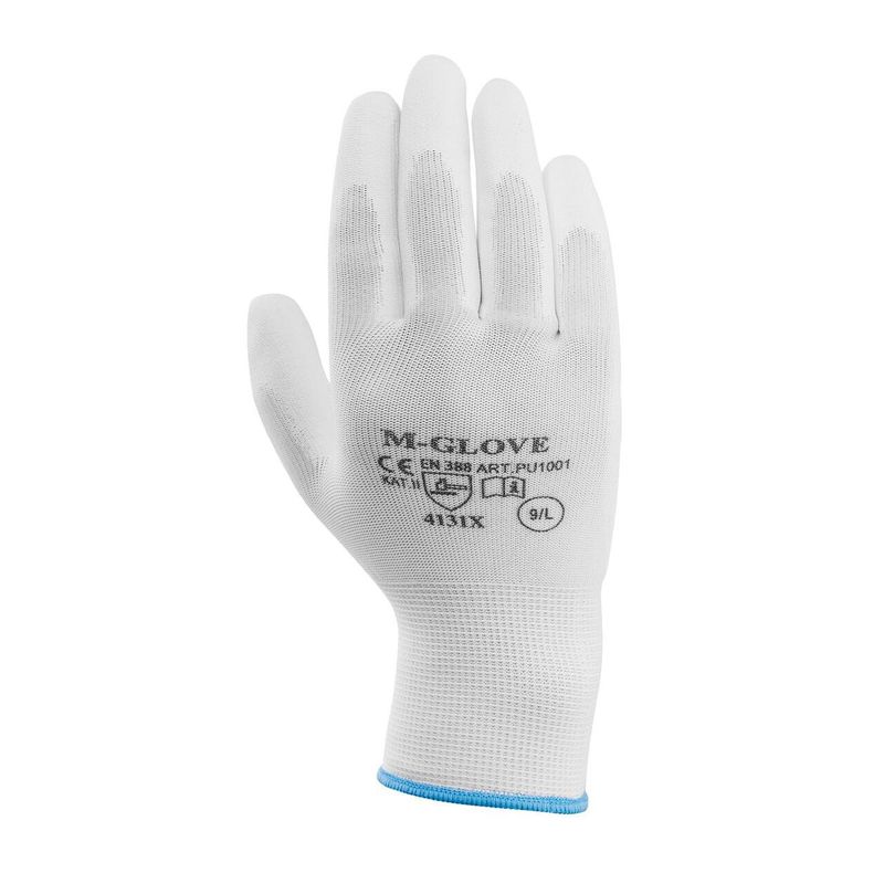 Casa si Gradina - Constructii - Echipamente de lucru - Manusi protectia muncii - Manusi pentru lucru, Richmann, poliester, poliuretan, alb, marimea M - Infinity.ro