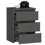 Casa si Gradina - Mobilier - Comode si corpuri - Comode - Comoda, placa laminata, 3 sertare, gri grafit, 40x35x56.8 cm - Infinity.ro