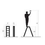 Casa si Gradina - Constructii - Scari si accesorii interioare - Scari aluminiu/ otel - Scara aluminiu, 6 trepte, platforma, max 125 kg, 2.2 m, Strend Pro - Infinity.ro