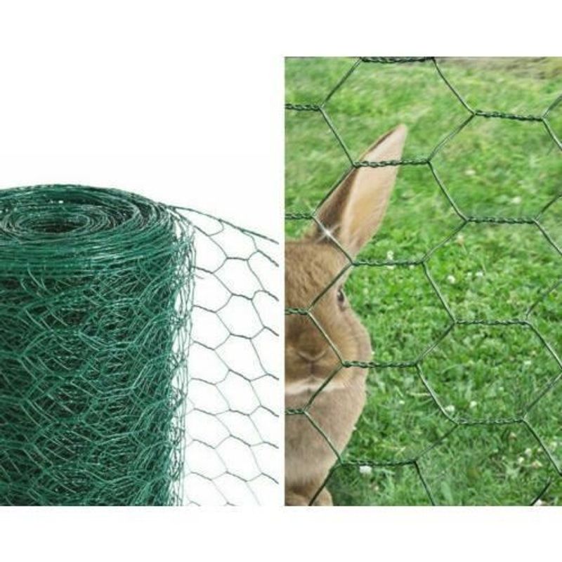 Casa si Gradina - Gradina si terasa - Garduri, panouri si accesorii - Gard plasa rabitz, pvc, verde, 13 mm, 0.9 mm, inaltime 0.5 m - Infinity.ro
