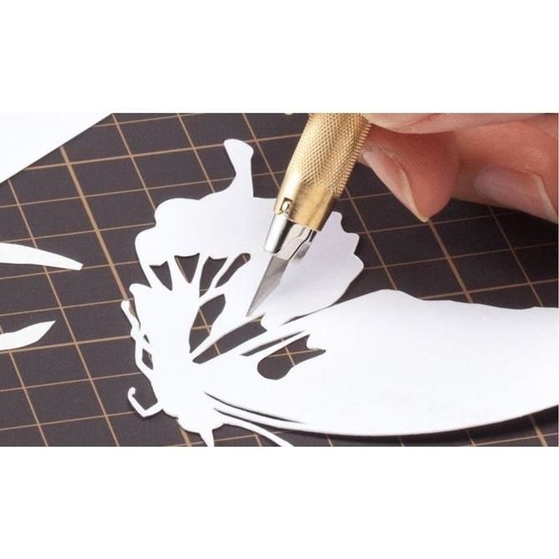 Carti si Birotica - Birotica - Accesorii de birou - Foarfece si cuttere - Cutter + 30 lame rezerva, pentru decoratii, OLFA - Infinity.ro