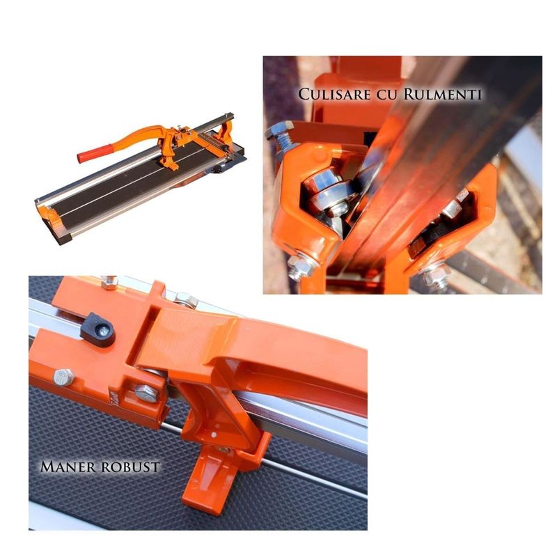 Casa si Gradina - Constructii - Scule electrice si accesorii - Masini si unelte de taiat gresia si faianta - Masina de taiat gresie si faianta, aparat profesional, dispozitiv cu rulmenti, 600 mm, cu gletiera cu zimti, Richmann Exclusive - Infinity.ro