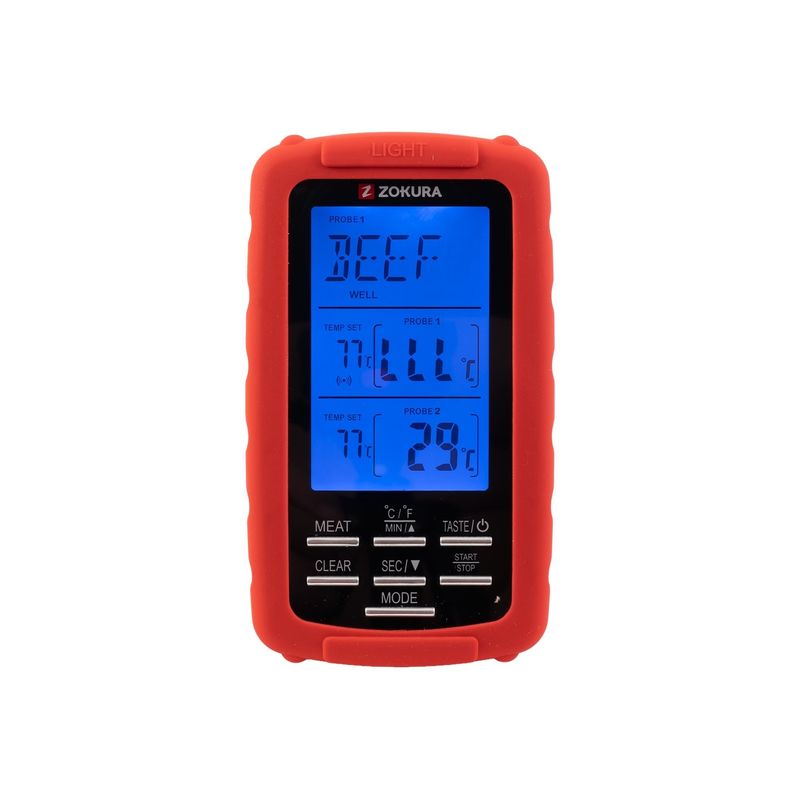 Casa si Gradina - Bucatarie si vesela - Ustensile bucatarie - Termometre bucatarie - Termometru carne fara fir cu 2 sonde - Zokura - Infinity.ro