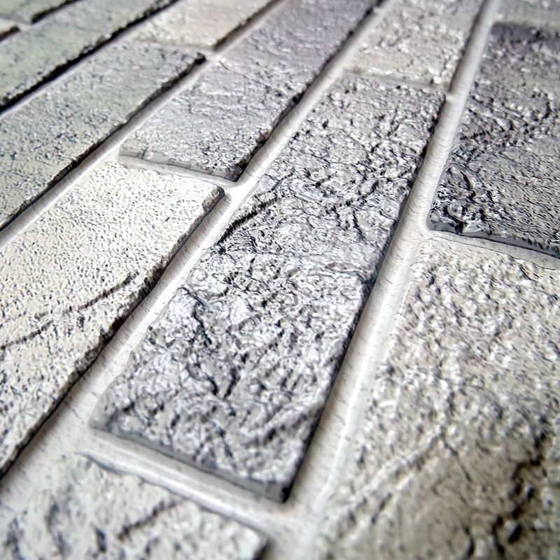 Casa si Gradina - Constructii - Materiale constructii - Placi decorative - Panou decorativ, PVC, model caramida 3D, nuante gri deschis, 96x48.5cm - Infinity.ro