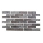 Casa si Gradina - Constructii - Materiale constructii - Placi decorative - Panou decorativ, PVC, model caramida 3D, nuante cenusiu inchis, 96x48.5cm - Infinity.ro