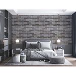 Casa si Gradina - Constructii - Materiale constructii - Placi decorative - Panou decorativ, PVC, model caramida 3D, nuante cenusiu inchis, 96x48.5cm - Infinity.ro