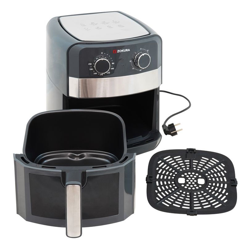 Electronice si Electrocasnice - Electrocasnice bucatarie - Aparate de gatit & desert - Friteuze - Friteuza cu aer cald, 6,3L, 1350W - Zokura - Infinity.ro