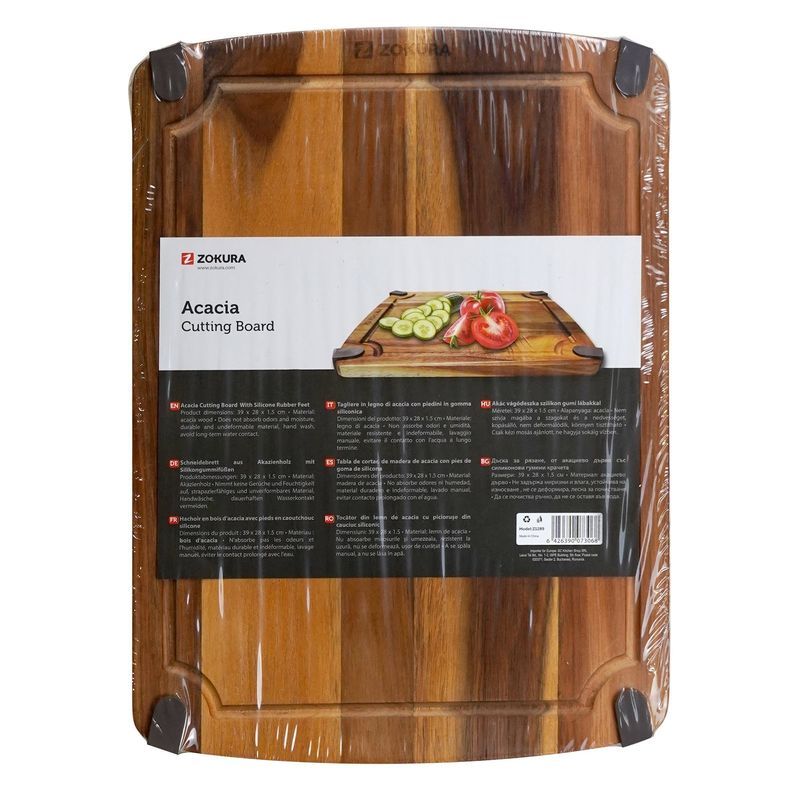 Casa si Gradina - Bucatarie si vesela - Ustensile bucatarie - Tocatoare de bucatarie - Tocator acacia, 39 x 28 cm, grosime 1,5 cm - Zokura - Infinity.ro