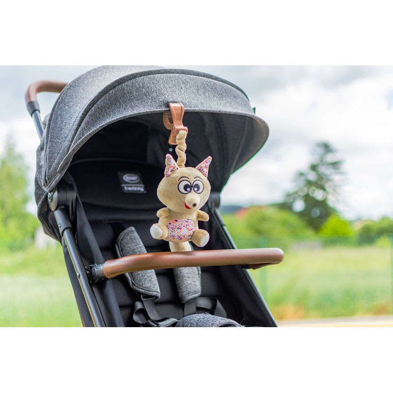 Jucarii, Copii si Bebe - Jucarii si jocuri - Jucarii de plus - Jucarie de plus pentru carucior/patut 4Baby SQUEEZE Vulpi Maro/Bej - Infinity.ro
