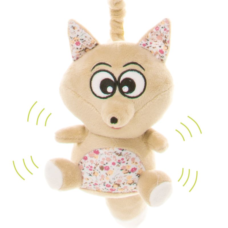 Jucarii, Copii si Bebe - Jucarii si jocuri - Jucarii de plus - Jucarie de plus pentru carucior/patut 4Baby SQUEEZE Vulpi Maro/Bej - Infinity.ro