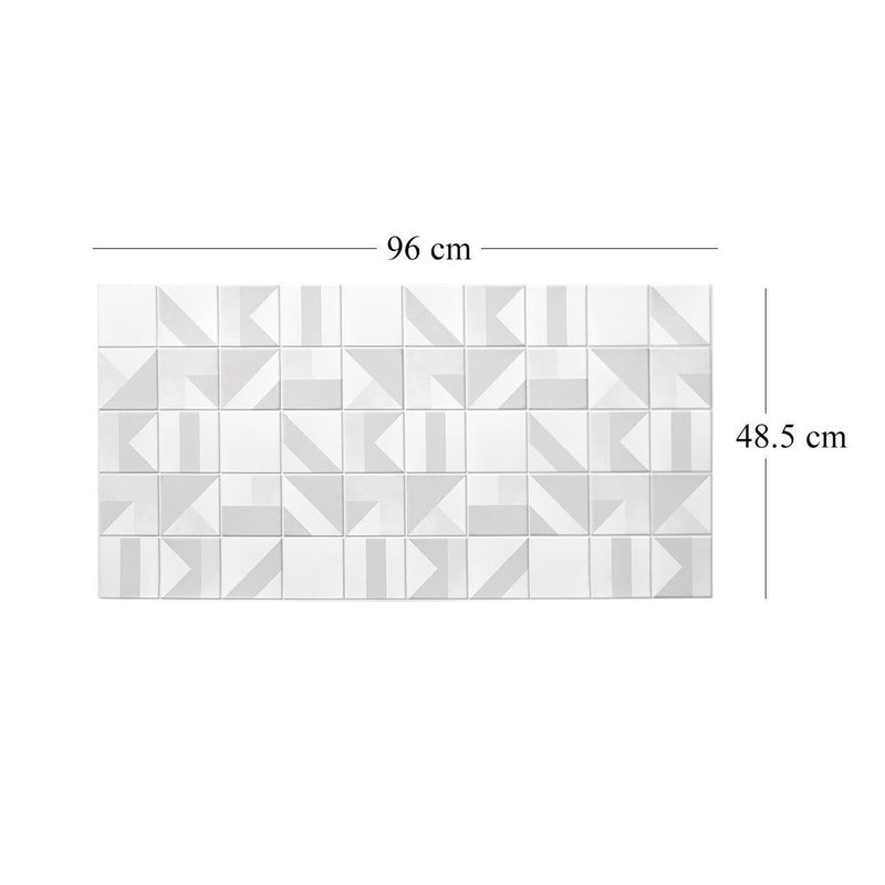 Casa si Gradina - Constructii - Materiale constructii - Placi decorative - Panou decorativ, PVC, model marmura, geometric, alb si gri, 96x48.5cm - Infinity.ro