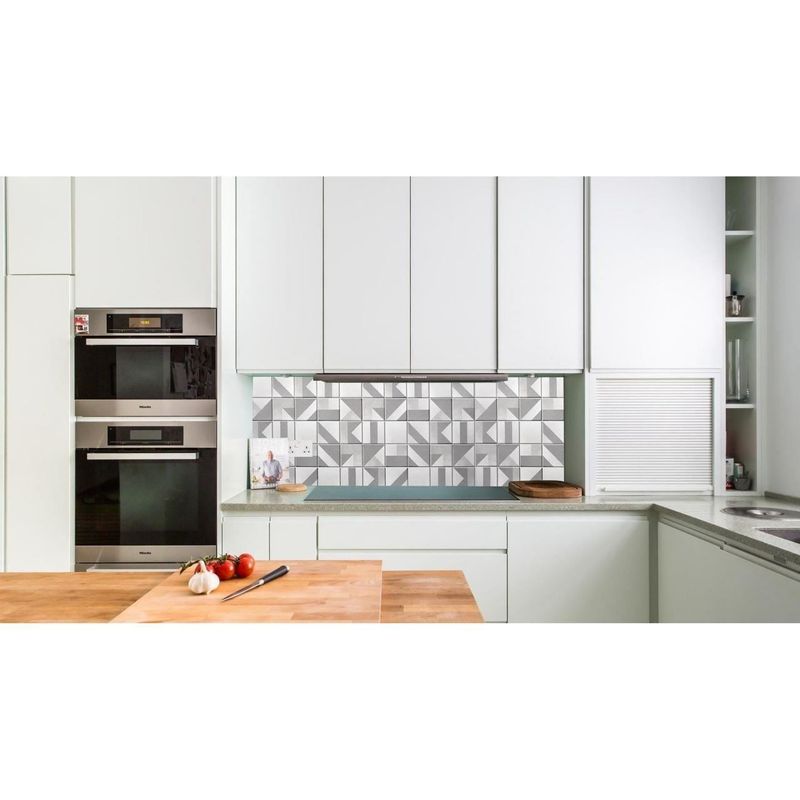 Casa si Gradina - Constructii - Materiale constructii - Placi decorative - Panou decorativ, PVC, model marmura, geometric, alb si gri, 96x48.5cm - Infinity.ro