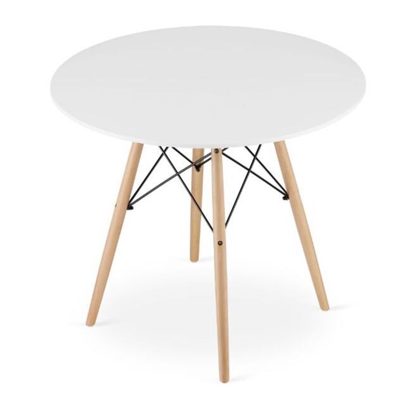 Casa si Gradina - Mobilier - Mese si birouri - Mese bucatarie si dining - Masa stil scandinav, Artool, rotund, MDF si lemn, alb, 90x72 cm - Infinity.ro