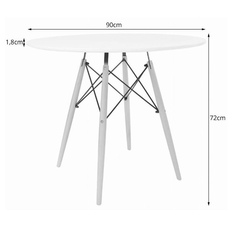 Casa si Gradina - Mobilier - Mese si birouri - Mese bucatarie si dining - Masa stil scandinav, Artool, rotund, MDF si lemn, alb, 90x72 cm - Infinity.ro