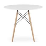 Casa si Gradina - Mobilier - Mese si birouri - Mese bucatarie si dining - Masa stil scandinav, Artool, rotund, MDF si lemn, alb, 90x72 cm - Infinity.ro