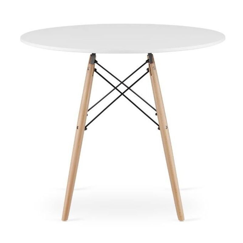 Casa si Gradina - Mobilier - Mese si birouri - Mese bucatarie si dining - Masa stil scandinav, Artool, rotund, MDF si lemn, alb, 90x72 cm - Infinity.ro