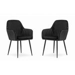 Casa si Gradina - Mobilier - Scaune si fotolii - Scaune - Set 2 scaune bucatarie/living, Artool, Lugo, catifea, metal, negru, 57.5x56.5x86.5 cm - Infinity.ro