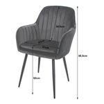 Casa si Gradina - Mobilier - Scaune si fotolii - Scaune - Set 2 scaune bucatarie/living, Artool, Lugo, catifea, metal, negru, 57.5x56.5x86.5 cm - Infinity.ro