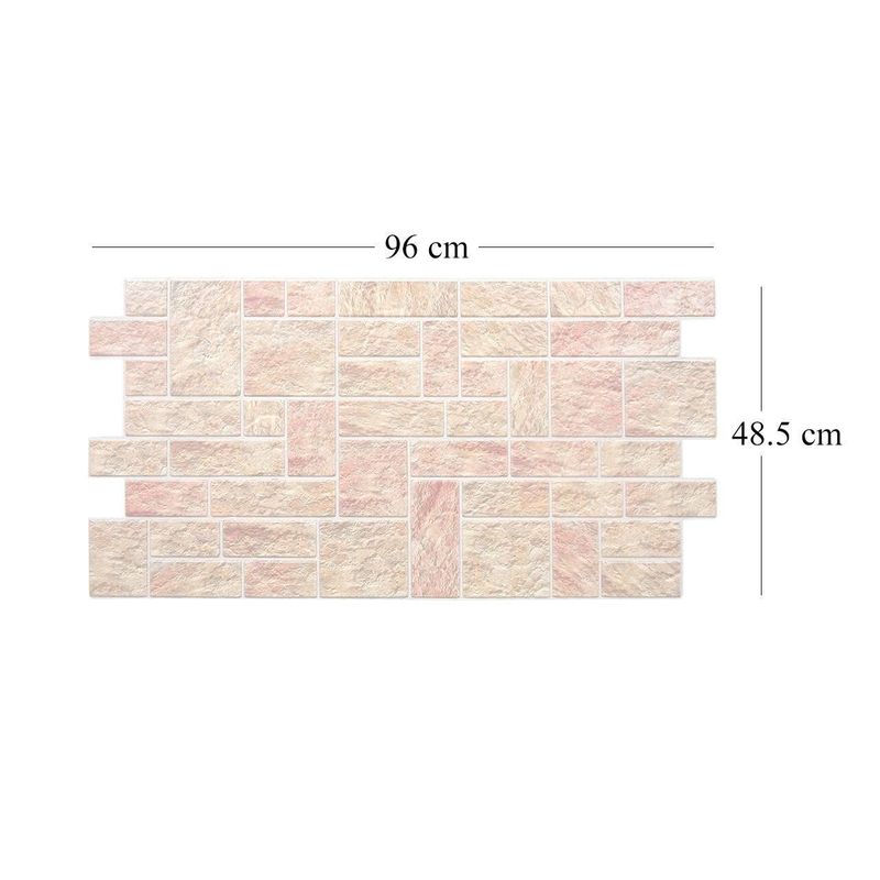 Casa si Gradina - Constructii - Materiale constructii - Placi decorative - Panou decorativ, PVC, model piatra 3D, nuante maro rosiatic, 96x48.5 cm - Infinity.ro