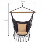 Casa si Gradina - Gradina si terasa - Balansoare si hamace - Hamace si suporturi - Hamac tip scaun, cu 2 perne, gri si bej, max 150 kg, 130x100 cm, Springos - Infinity.ro