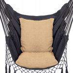 Casa si Gradina - Gradina si terasa - Balansoare si hamace - Hamace si suporturi - Hamac tip scaun, cu 2 perne, gri si bej, max 150 kg, 130x100 cm, Springos - Infinity.ro