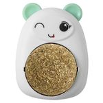 Petshop - Accesorii petshop - Jucarii animale - Jucarii interactive animale - Jucarie interactiva Model Ursulet pentru pisicute cu minge rotativa 360° din iarba Catnip, 4.3 x 6 cm, Roz - Infinity.ro