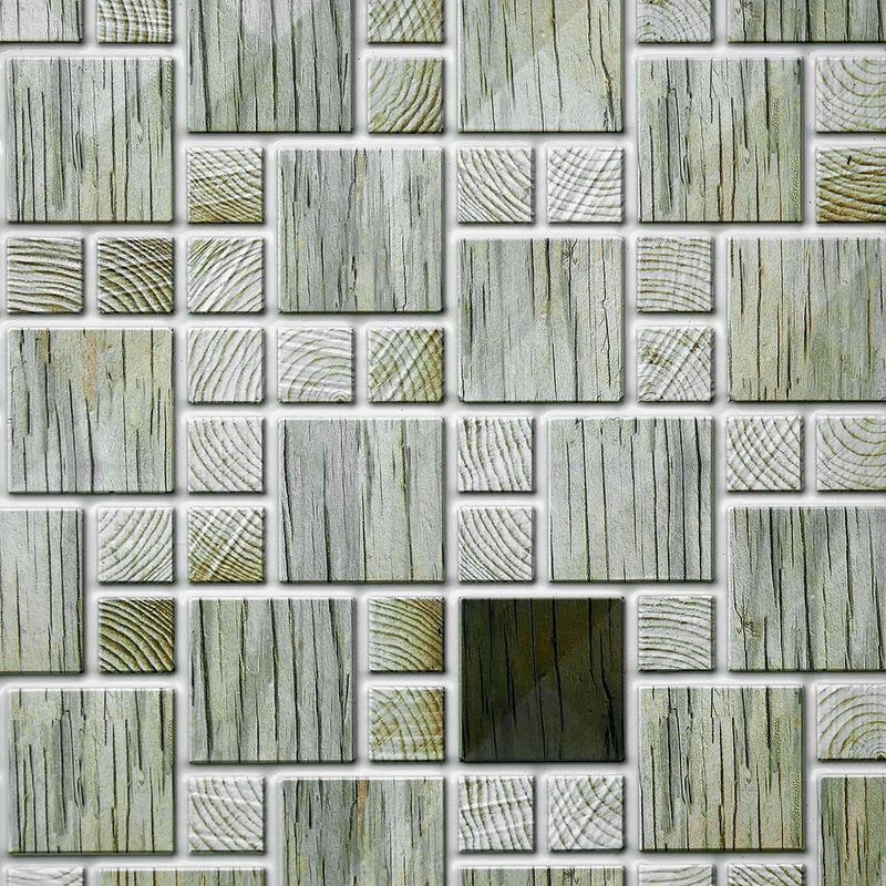 Casa si Gradina - Constructii - Materiale constructii - Placi decorative - Panou decorativ, PVC, model mozaic, striat, nuante gri, 96x48.5 cm - Infinity.ro