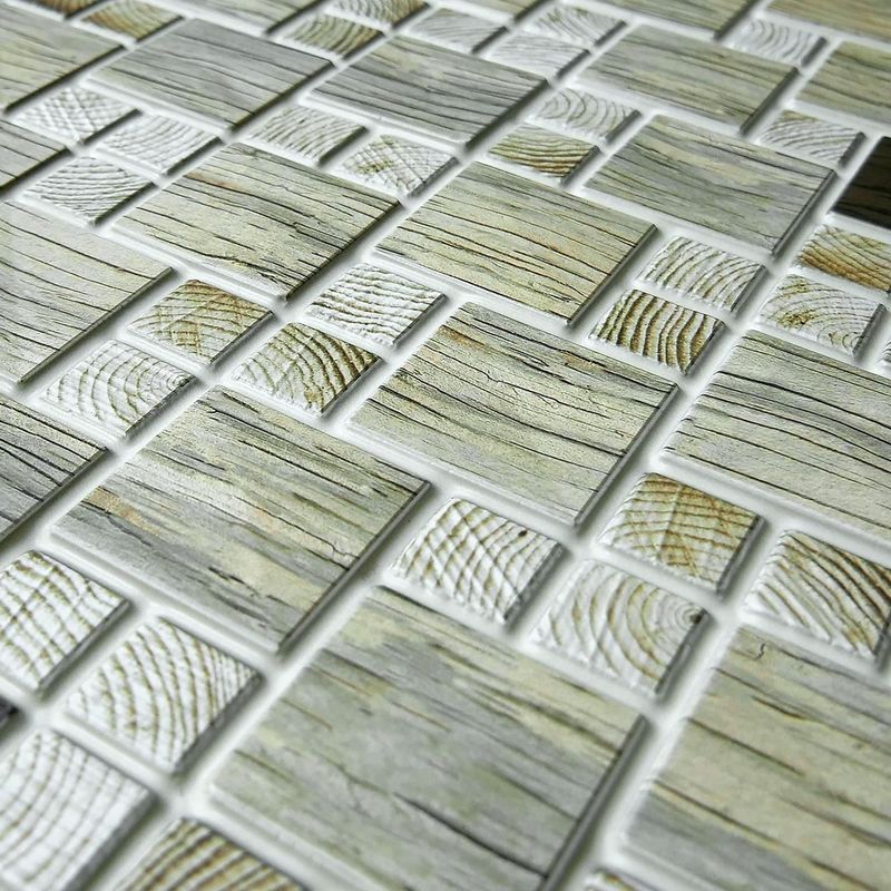 Casa si Gradina - Constructii - Materiale constructii - Placi decorative - Panou decorativ, PVC, model mozaic, striat, nuante gri, 96x48.5 cm - Infinity.ro