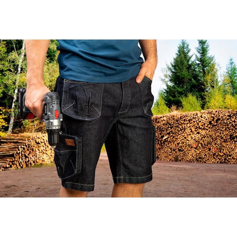 Casa si Gradina - Constructii - Echipamente de lucru - Imbracaminte protectia muncii - Pantaloni scurti de lucru tip blugi, model Denim, NEO, marimea XL/54 - Infinity.ro