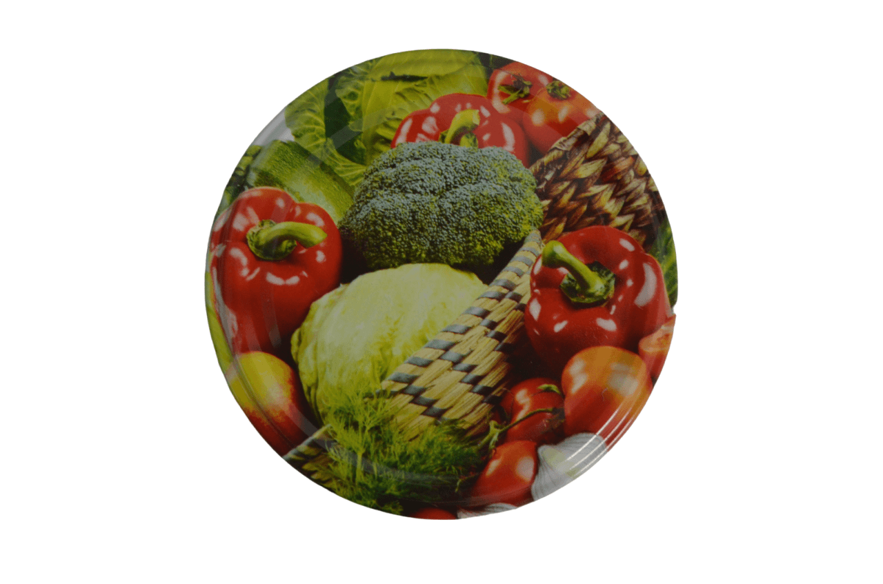Set 50 capace pentru borcane, FI 82 mm, legume