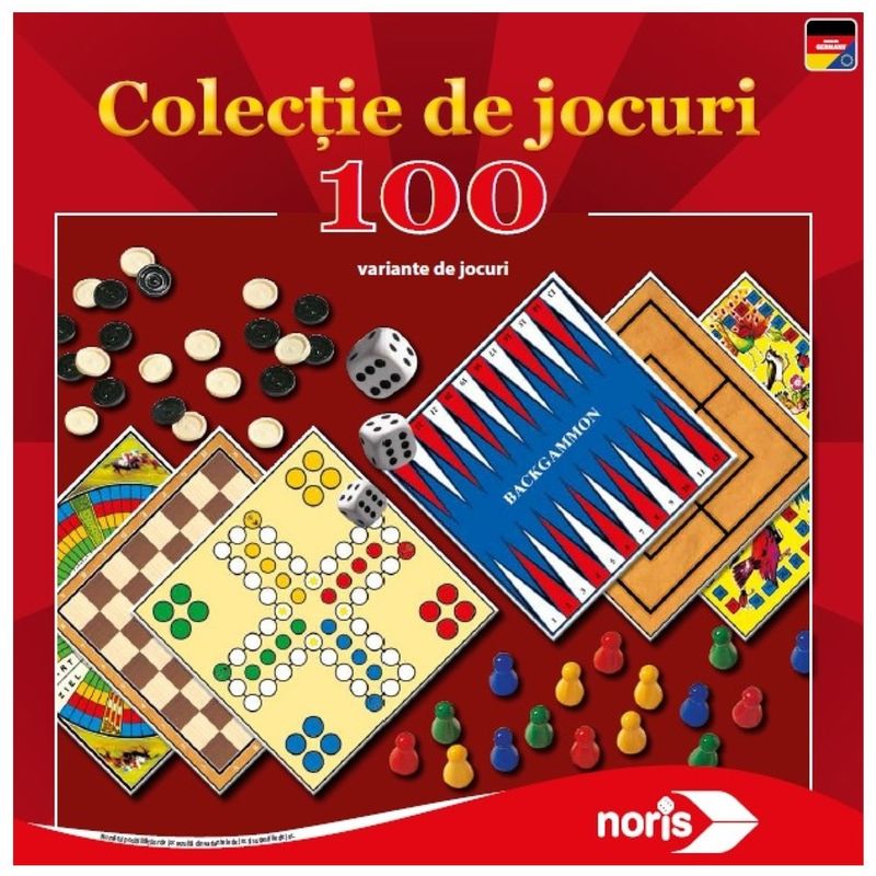 Jucarii, Copii si Bebe - Jucarii si jocuri - Jocuri si puzzle - Jocuri de societate - Set jocuri Noris Colectie cu 100 de jocuri - Infinity.ro