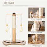 Petshop - Accesorii petshop - Jucarii animale - Ansambluri de joaca - Ansamblu de joaca pentru pisici, cu stalp, bile si ciucuri cu pene, 40x37x51 cm - Infinity.ro