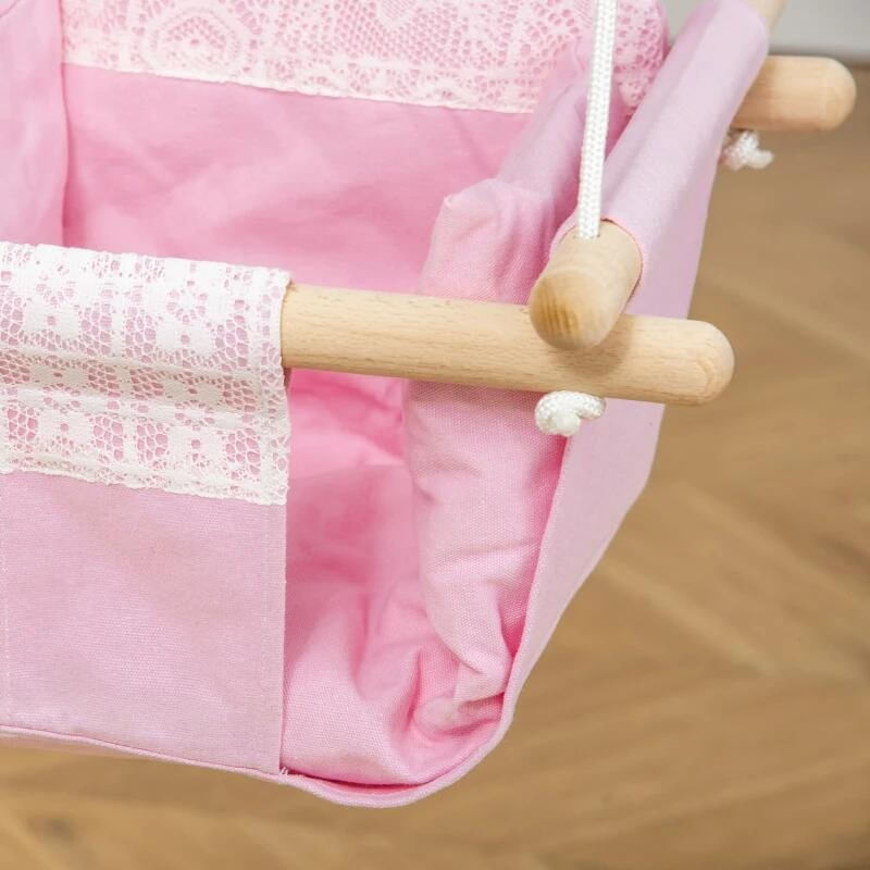 Jucarii, Copii si Bebe - Jucarii si jocuri - Jucarii de exterior - Leagane copii - Leagan pentru copii, textil/lemn, roz, 40x40x180 cm - Infinity.ro