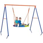 Jucarii, Copii si Bebe - Jucarii si jocuri - Jucarii de exterior - Spatii de joaca si accesorii - Complex de joaca, leagan tip cuib de barza, material Oxford, multicolor, 196x172x180 cm - Infinity.ro