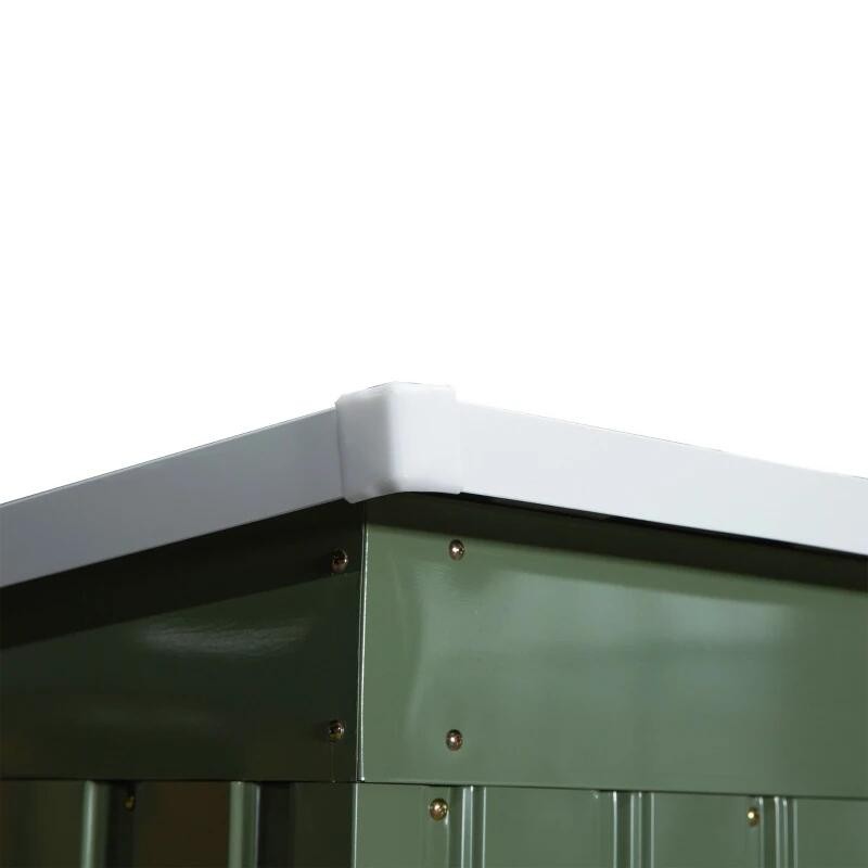 Casa si Gradina - Gradina si terasa - Casute de gradina - Casuta/magazie/sopron de gradina pentru depozitare unelte, cu structura baza inclusa, otel, verde, 213x130x173 cm - Infinity.ro