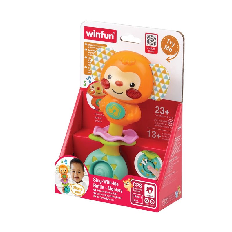 Jucarii, Copii si Bebe - Jucarii si jocuri - Jucarii bebelusi - Jucarii zornaitoare - Winfun zornaitoare maimuta canta cu mine - Infinity.ro