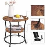 Casa si Gradina - Mobilier - Mese si birouri - Mese bucatarie si dining - Masa pentru sufragerie/living, Artool, rotunda, pal, metal, cu raft depozitare, maro rustic si negru, 55x55 cm - Infinity.ro