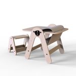 Casa si Gradina - Mobilier - Mobilier copii - Mobilier camera copiilor - Masuta si tabla 2 in 1 cu scaunel MamaToyz Massam, Ursulet - Infinity.ro