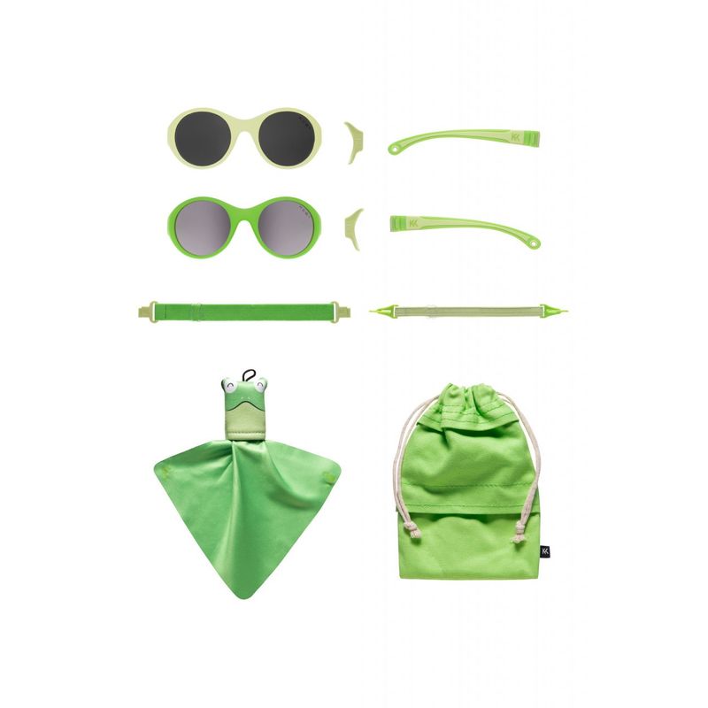 Fashion, accesorii si bijuterii - Copii - Accesorii copii - Ochelari de soare copii - Ochelari de soare pentru copii MOKKI Click & Change, protectie UV, verde, 0-2 ani, set 2 perechi - Infinity.ro