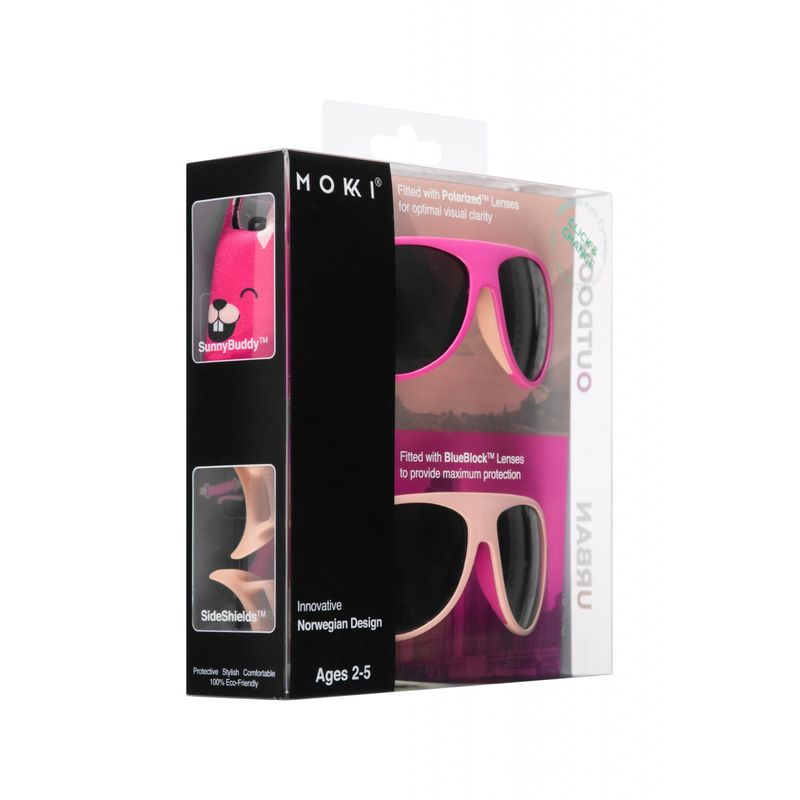 Fashion, accesorii si bijuterii - Copii - Accesorii copii - Ochelari de soare copii - Ochelari de soare pentru copii MOKKI Click & Change, protectie UV, roz, 2-5 ani, set 2 perechi - Infinity.ro