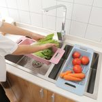 Casa si Gradina - Bucatarie si vesela - Ustensile bucatarie - Site bucatarie, strecuratori si accesorii - Cos pentru scurgere, extensibil, plastic, 38-48 x 18,5 x 8 cm - Zokura - Infinity.ro