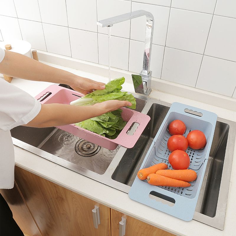 Casa si Gradina - Bucatarie si vesela - Ustensile bucatarie - Site bucatarie, strecuratori si accesorii - Cos pentru scurgere, extensibil, plastic, 38-48 x 18,5 x 8 cm - Zokura - Infinity.ro