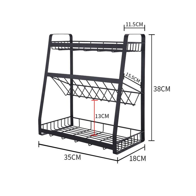Casa si Gradina - Bucatarie si vesela - Ustensile bucatarie - Rasnite si dozatoare condimente - Raft condimente, otel carbon, 35x18x38cm - Zokura - Infinity.ro
