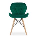 Casa si Gradina - Mobilier - Seturi de mobilier - Seturi mese si scaune - Set masa rotunda stil scandinav + 2 scaune Lago catifea verde, Artool, MDF negru si lemn, 60x72 cm - Infinity.ro
