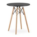 Casa si Gradina - Mobilier - Seturi de mobilier - Seturi mese si scaune - Set masa rotunda stil scandinav + 2 scaune Lago piele ecologica, Artool, MDF si lemn, negru, 60x72 cm - Infinity.ro
