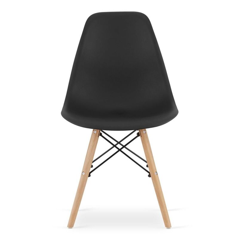 Casa si Gradina - Mobilier - Seturi de mobilier - Seturi mese si scaune - Set masa stil scandinav + 6 scaune Osaka negru, Artool, MDF alb si lemn, 120x80x75 cm - Infinity.ro